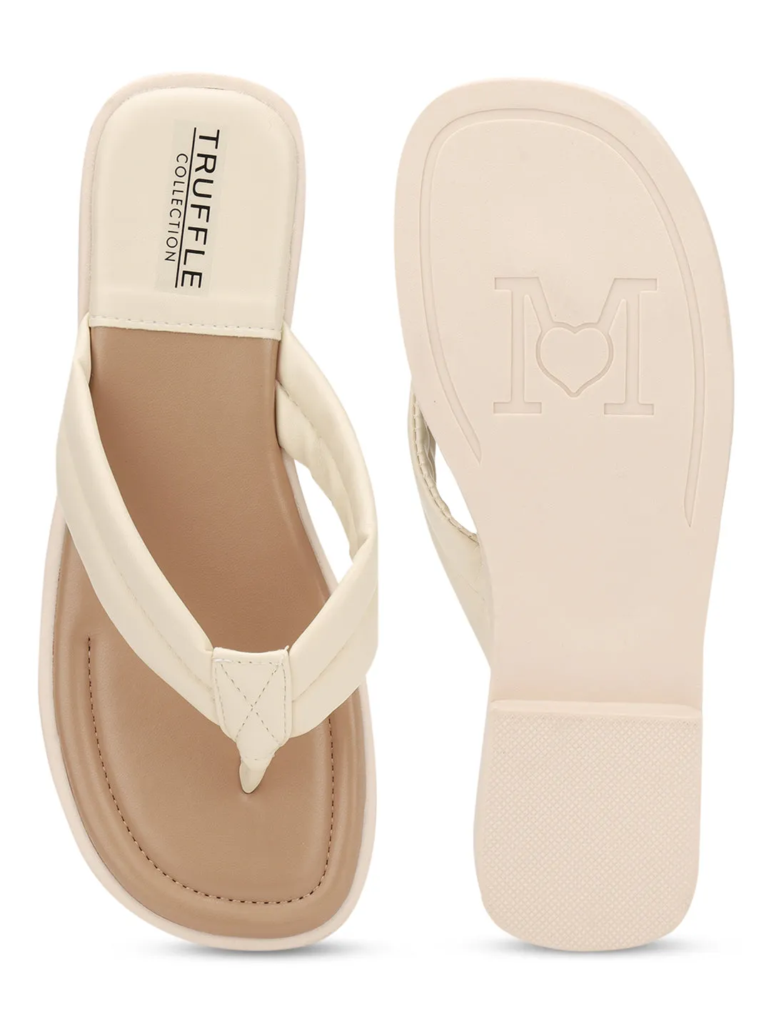 Ballerines en PU beige à enfiler (TC-RS3593-BEIG)