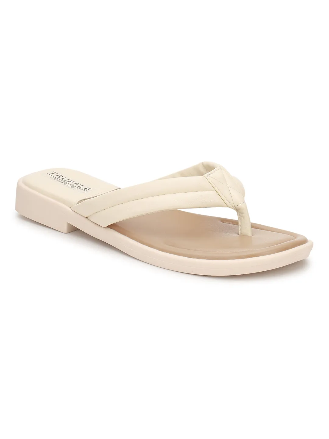 Ballerines en PU beige à enfiler (TC-RS3593-BEIG)