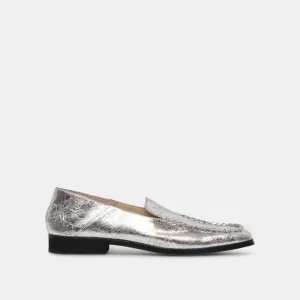 BENY FLATS CUIR ARGENTÉ VIEILLI