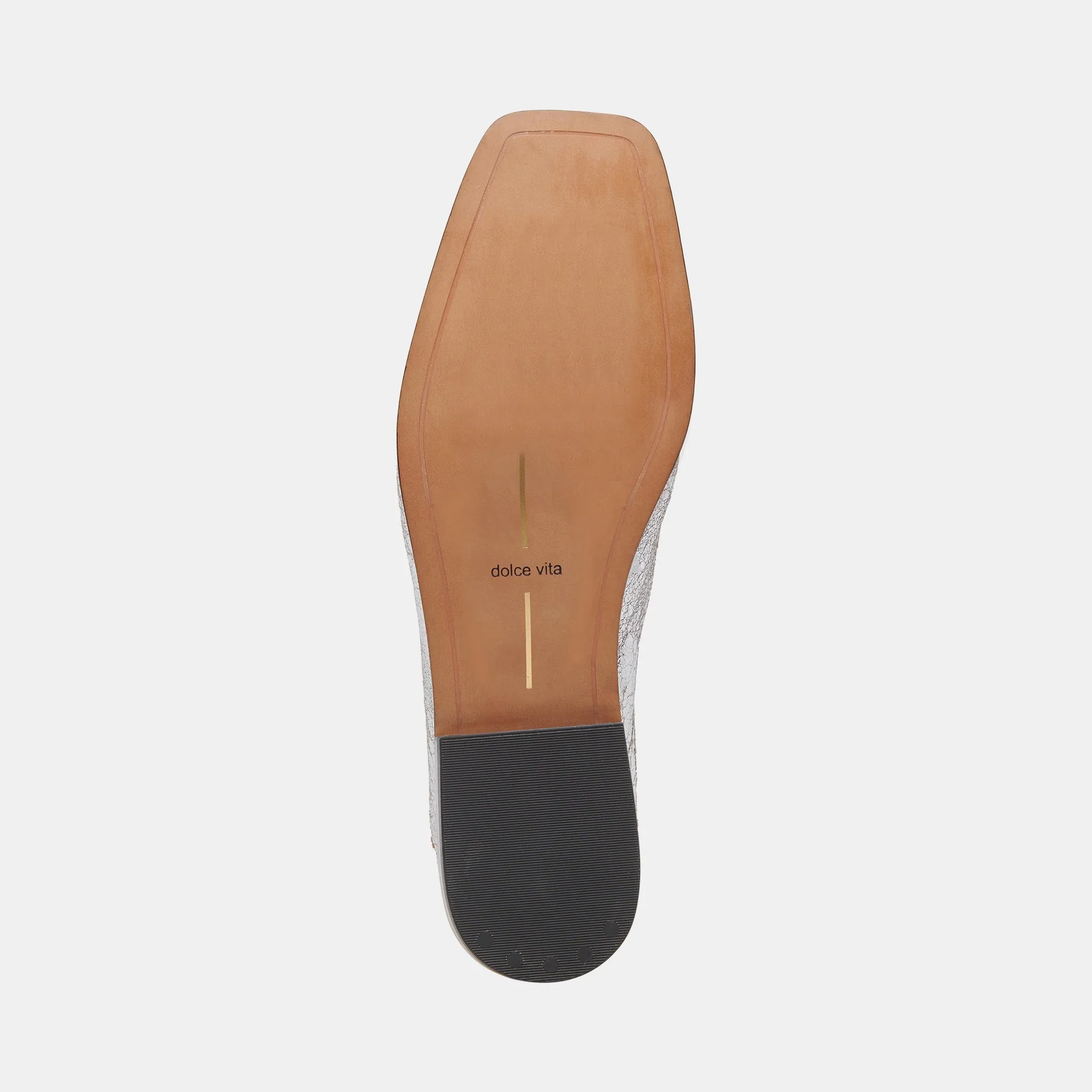 BENY FLATS CUIR ARGENTÉ VIEILLI