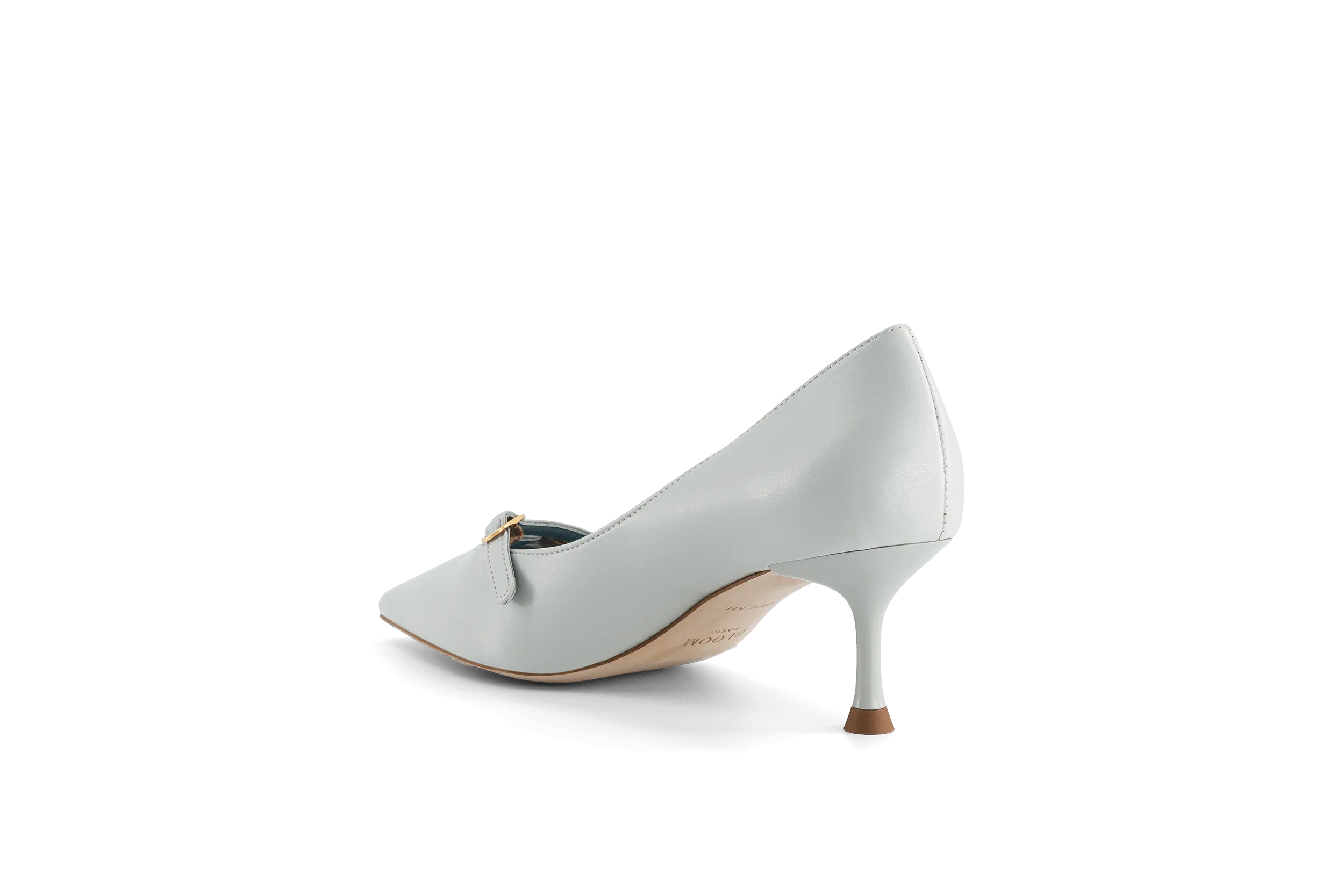 Escarpins à petit talon en cuir pomme Beryl | Bleu glacé