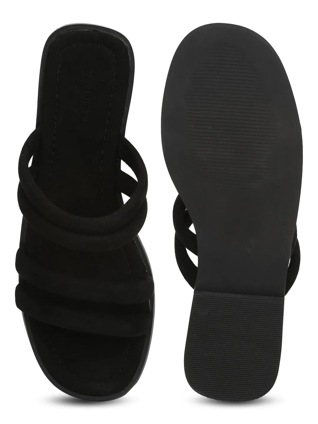 Escarpins à enfiler micro sangle noirs
