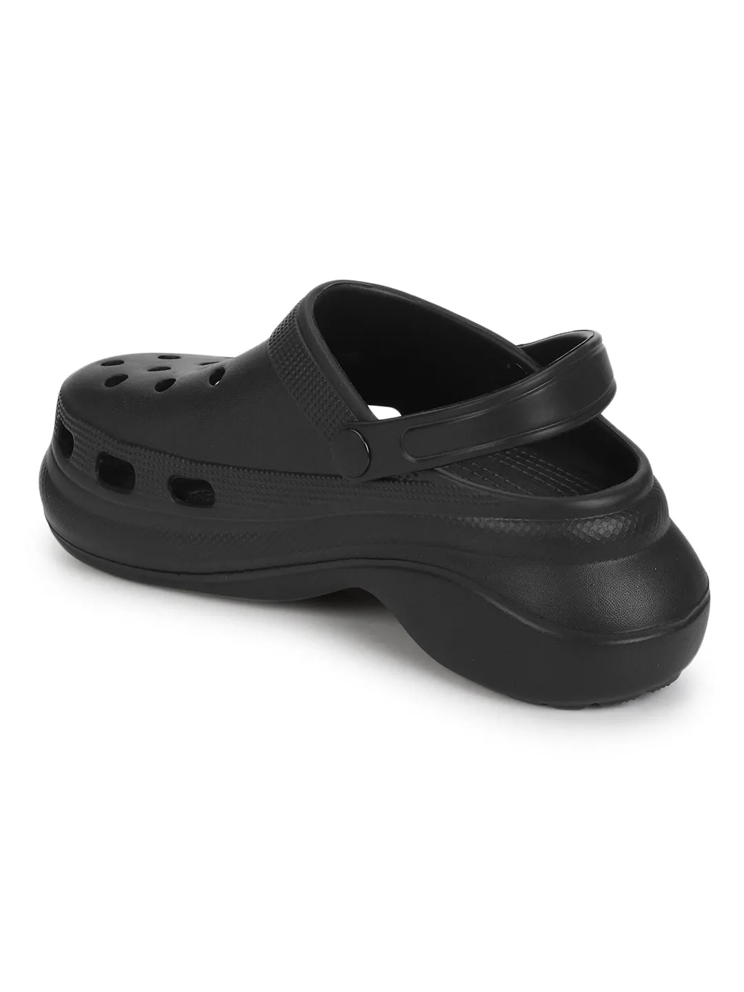 Mules en PU noir style Crocs (TC-RS3479-BLK)