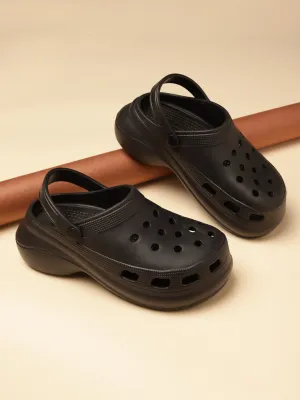 Mules en PU noir style Crocs (TC-RS3479-BLK)