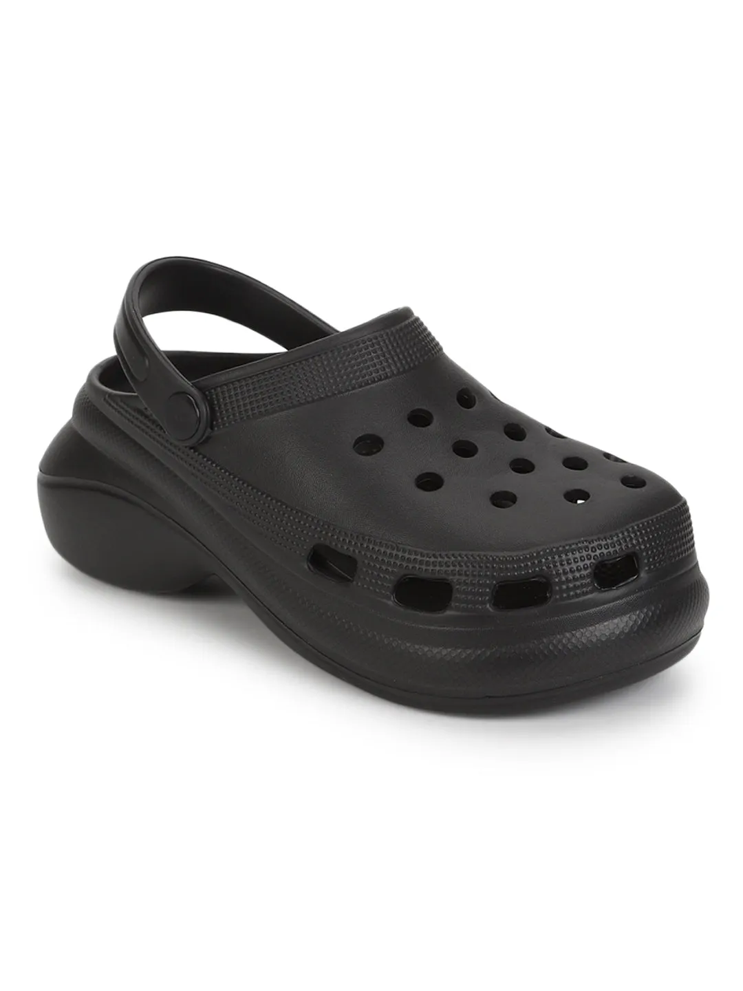Mules en PU noir style Crocs (TC-RS3479-BLK)