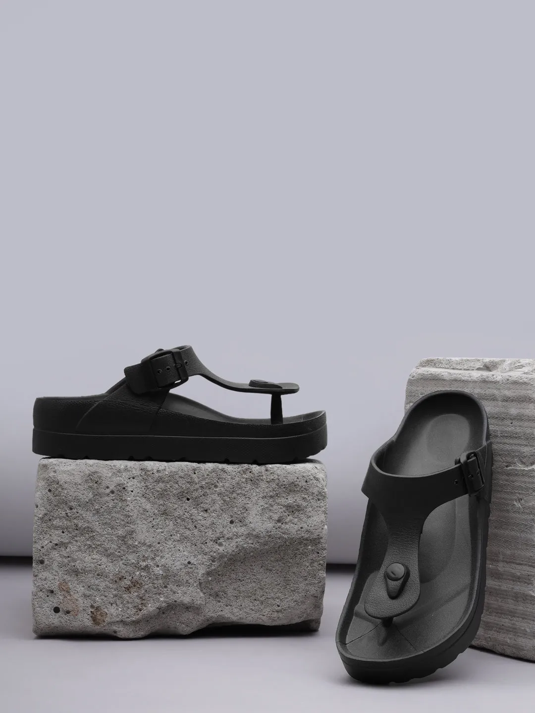 Escarpins à enfiler en PU noir (TC-RS3480-BLK)
