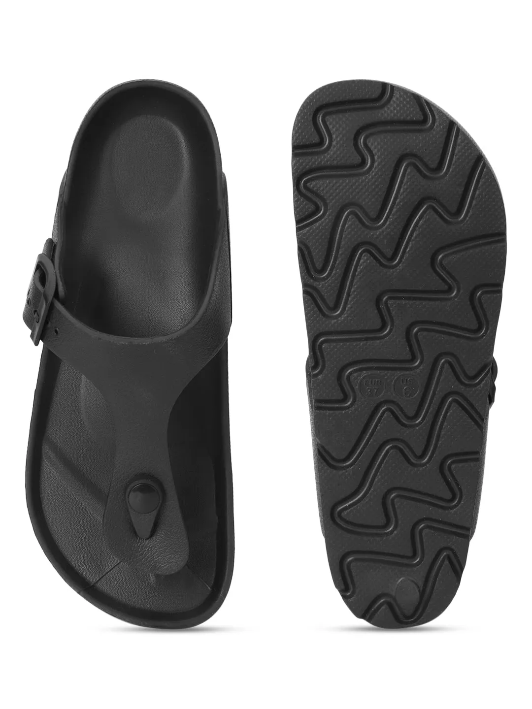Escarpins à enfiler en PU noir (TC-RS3480-BLK)