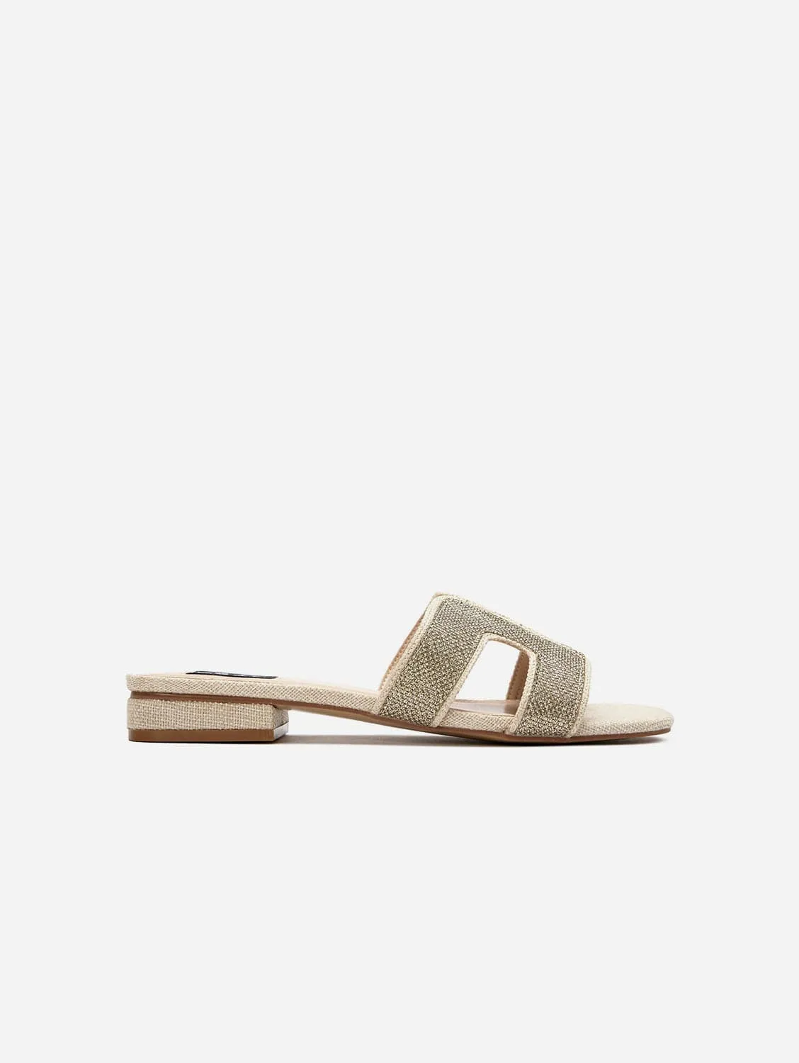 Sandales slides en similicuir vegan pour femmes Bok | Métallisé
