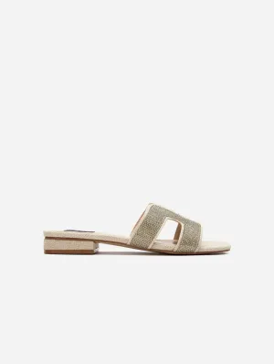 Sandales slides en similicuir vegan pour femmes Bok | Métallisé