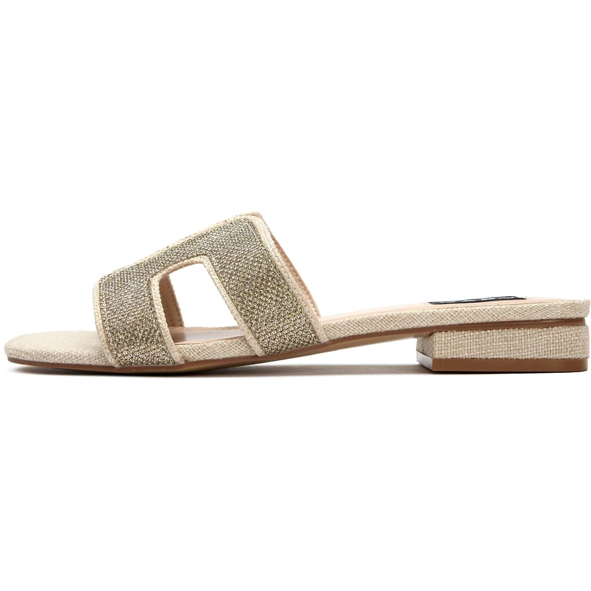 Sandales slides en similicuir vegan pour femmes Bok | Métallisé