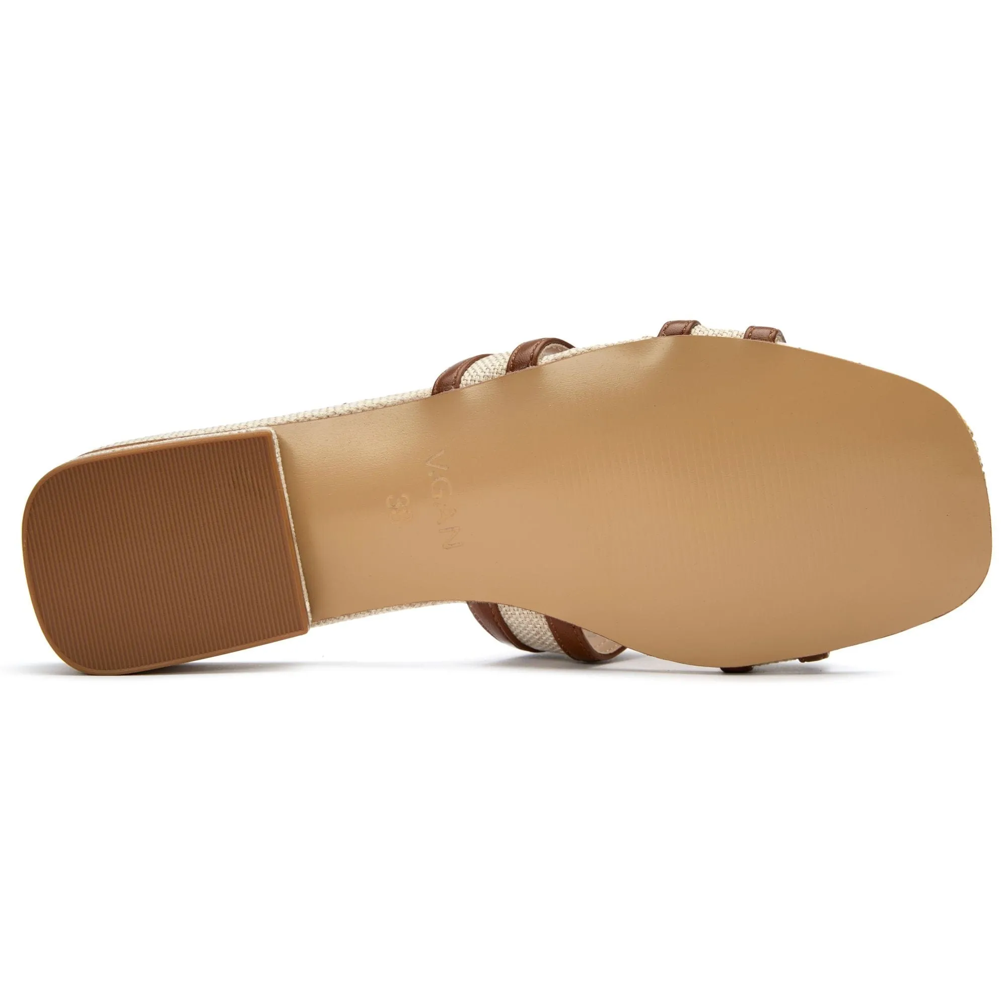 Sandales slides en similicuir végan pour femmes Bok | Naturel et beige