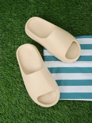 Mules à bout ouvert en PU couleur os (TC-RS3091-BON)