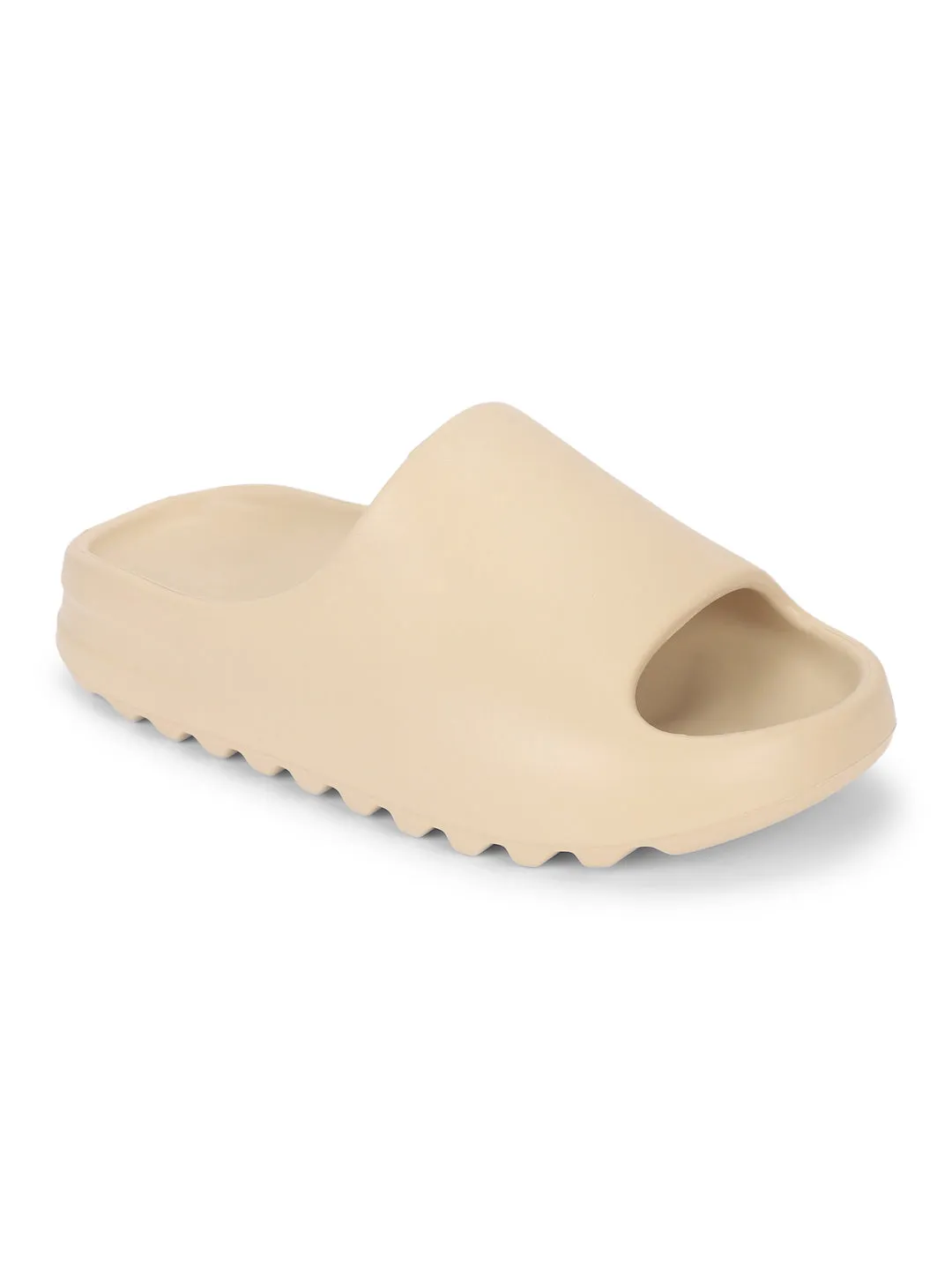 Mules à bout ouvert en PU couleur os (TC-RS3091-BON)