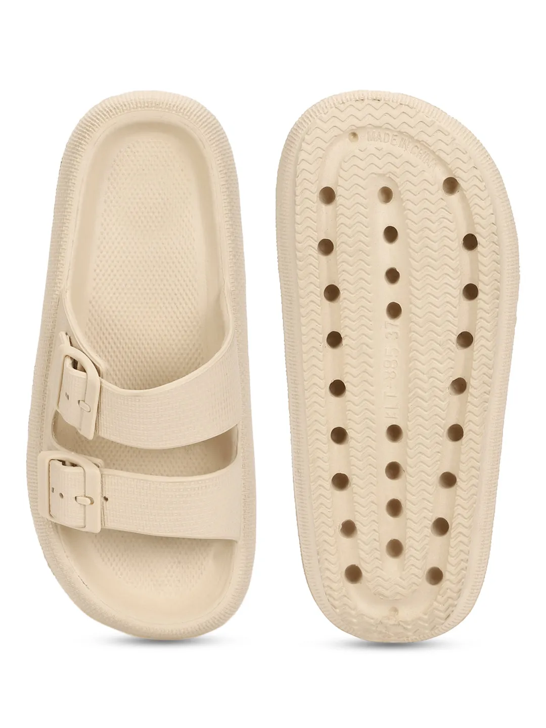 Baskets à enfiler en similicuir couleur os (TC-RS3255-BON)
