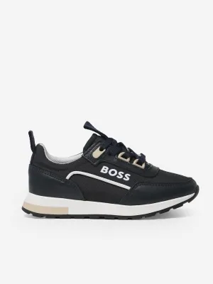Baskets à lacets BOSS Boys avec logo en marine