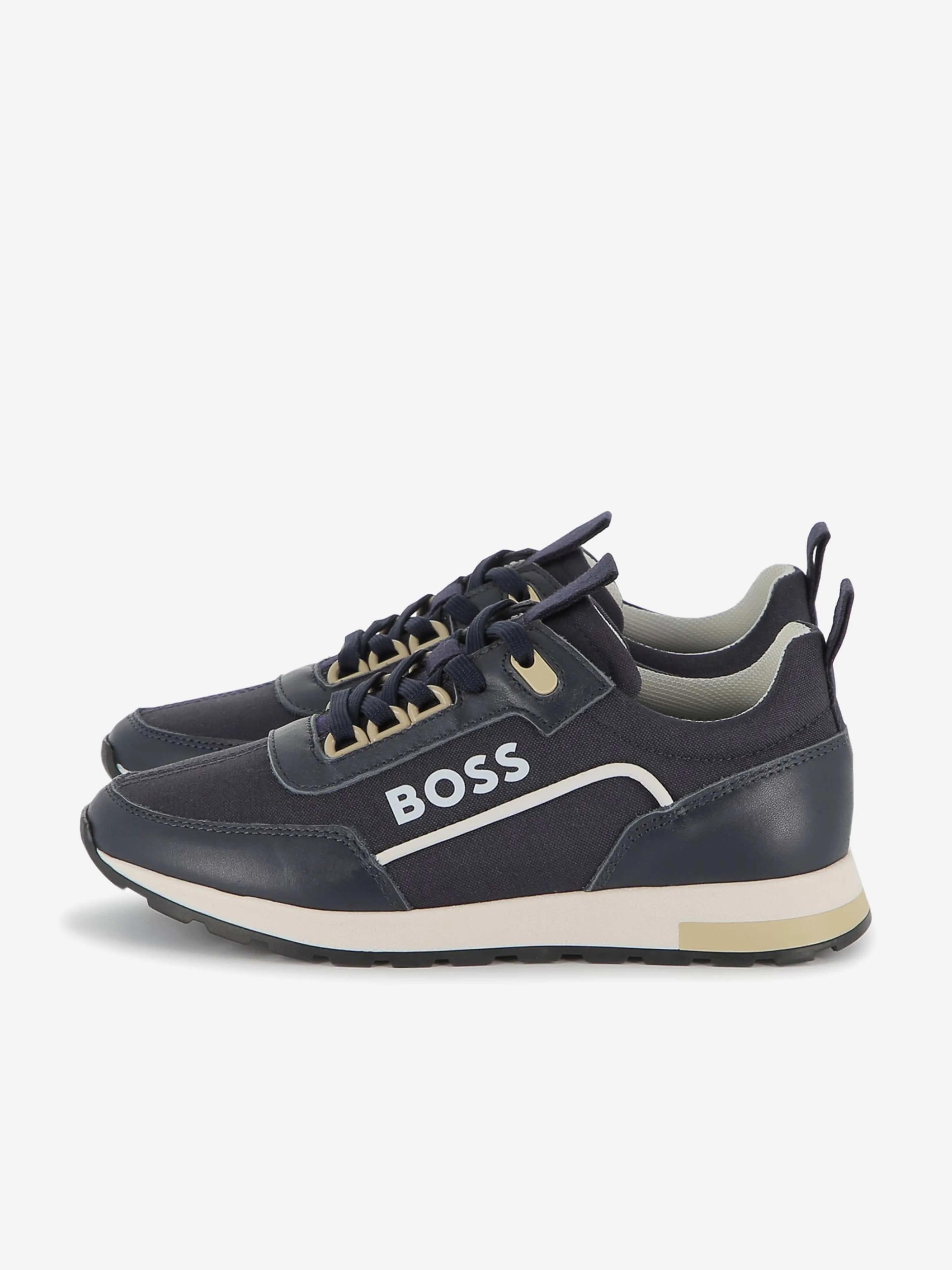 Baskets à lacets BOSS Boys avec logo en marine