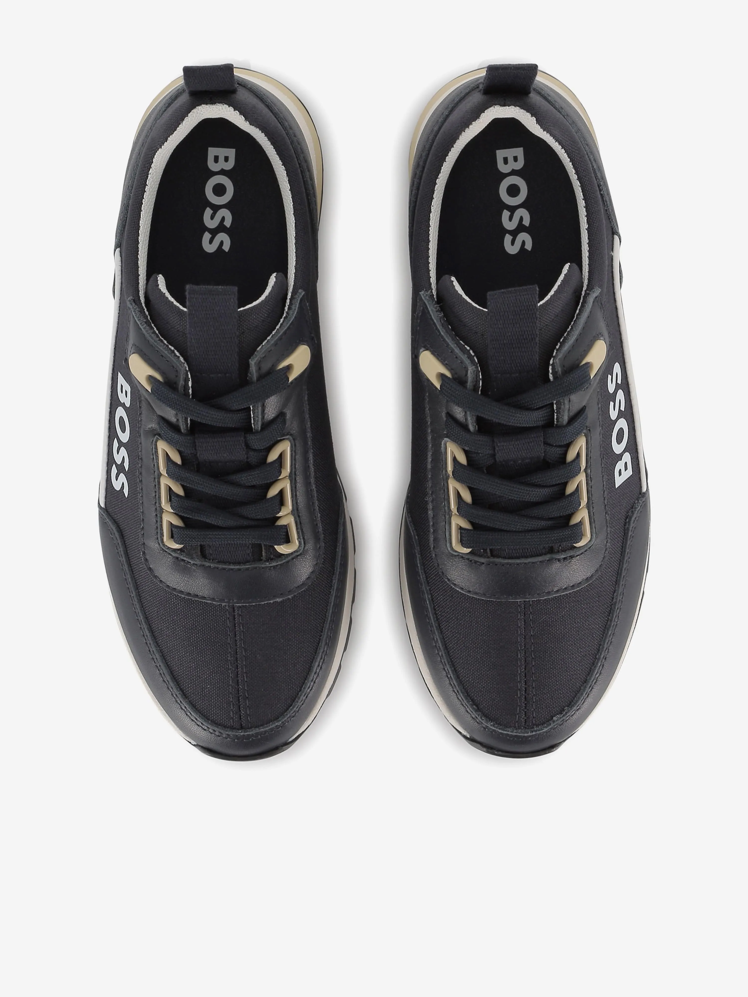 Baskets à lacets BOSS Boys avec logo en marine