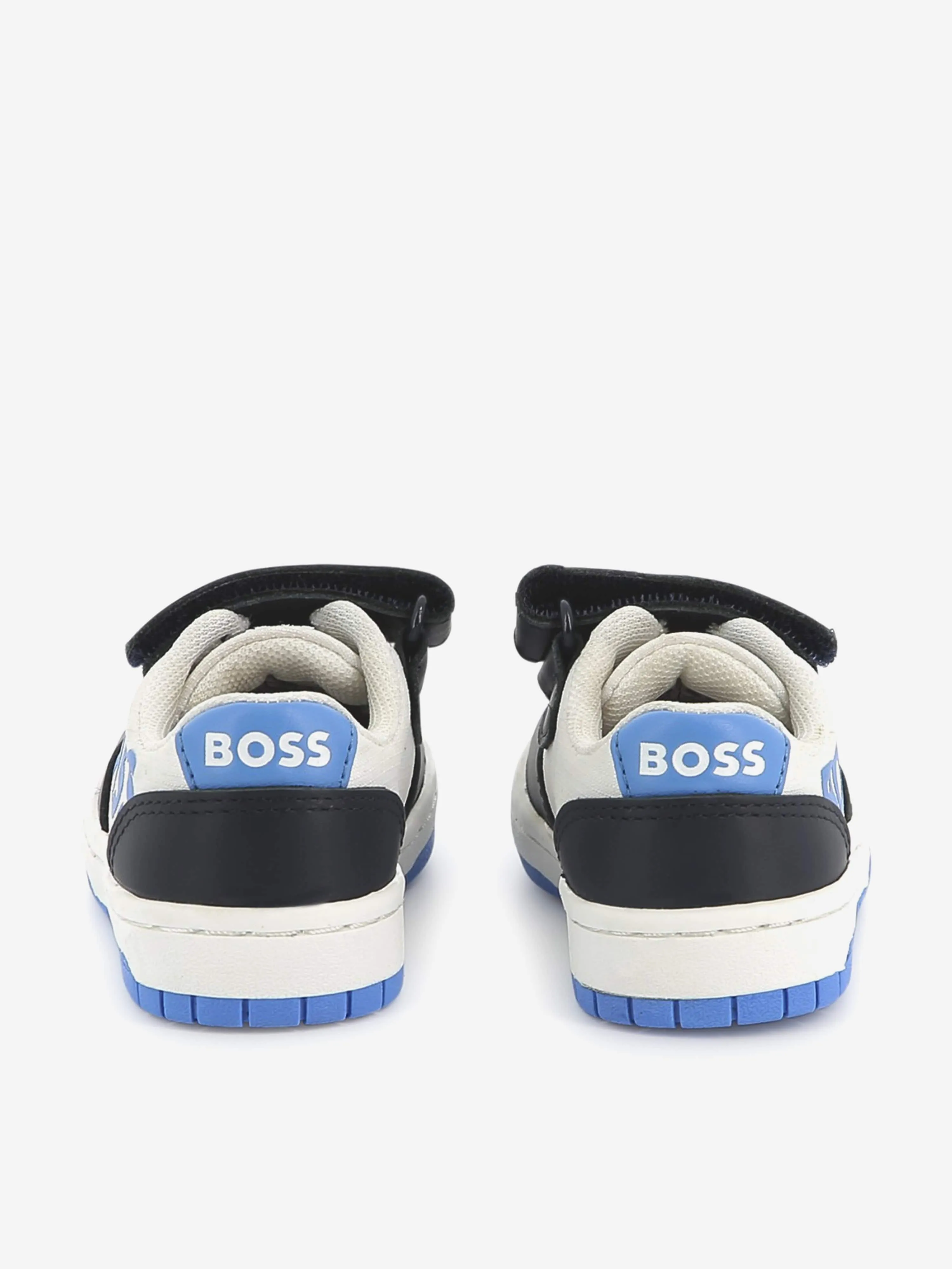 Baskets en cuir BOSS Boys avec logo en bleu marine