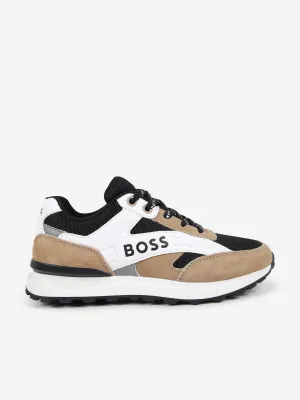 Baskets BOSS Boys en Mesh et Cuir Noir