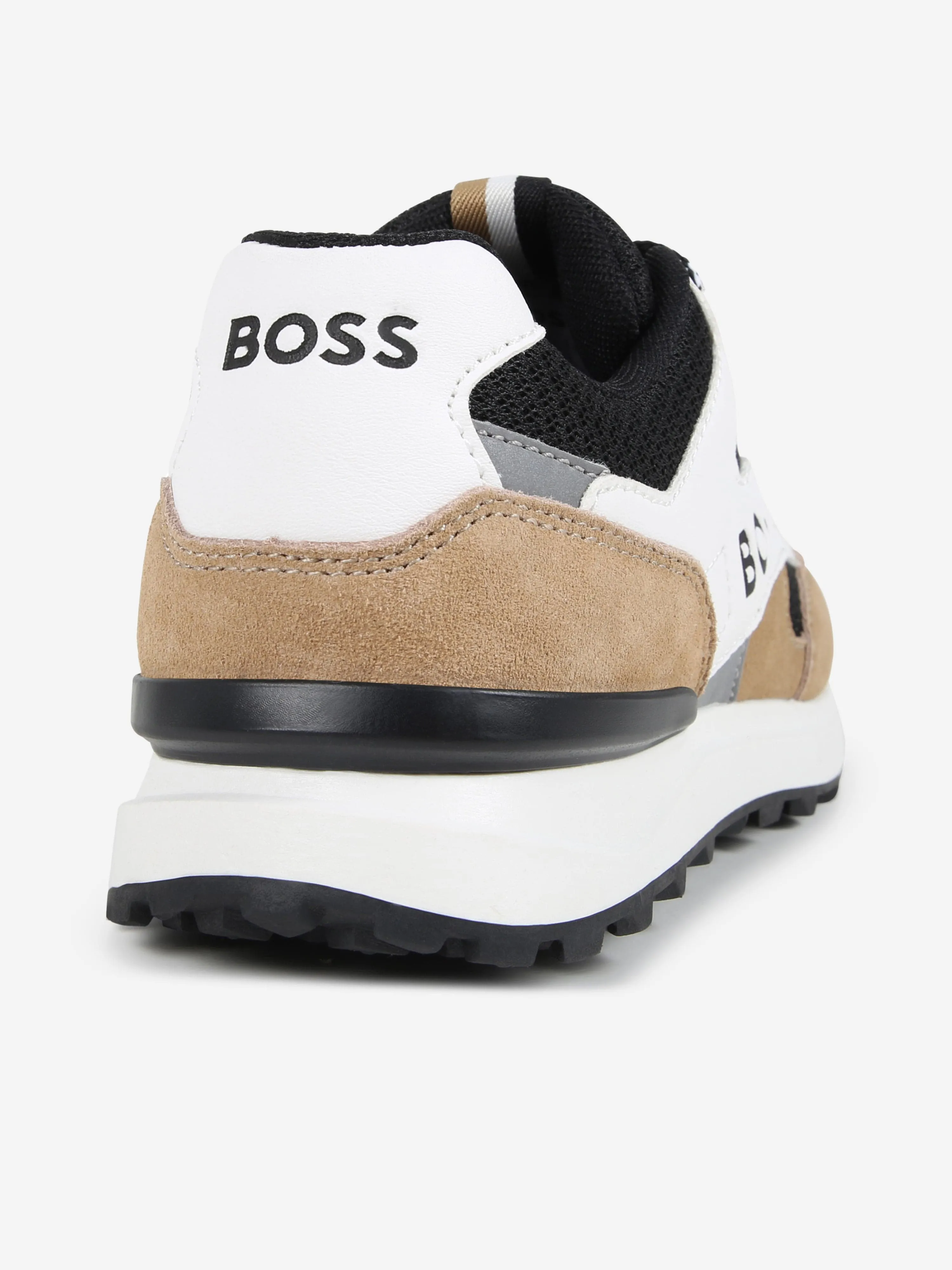 Baskets BOSS Boys en Mesh et Cuir Noir