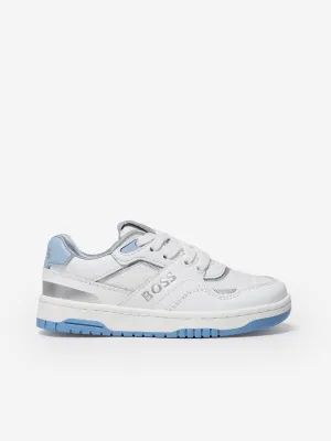 BOSS Kids Baskets à Lacets avec Logo en Blanc