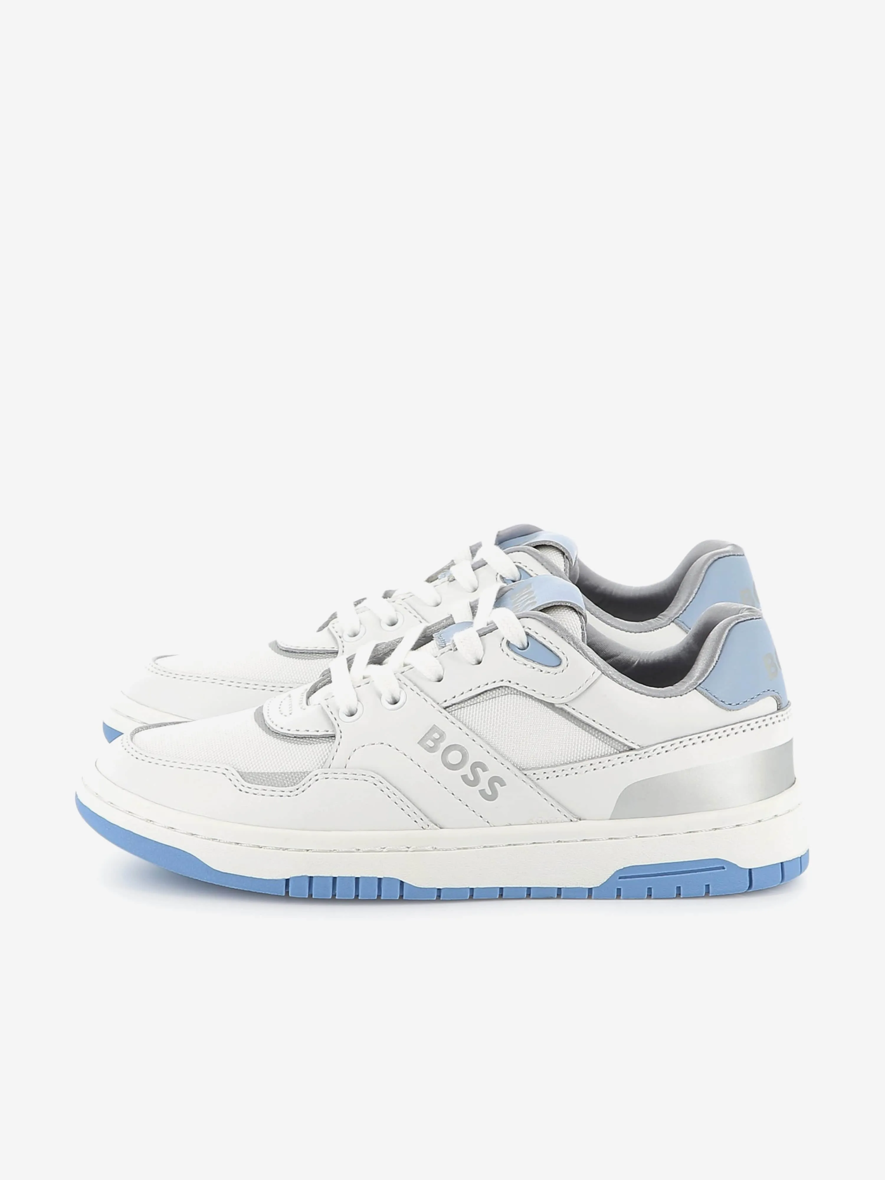 BOSS Kids Baskets à Lacets avec Logo en Blanc