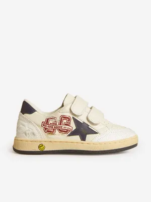 Baskets à lanières en cuir Ballstar pour garçons en blanc