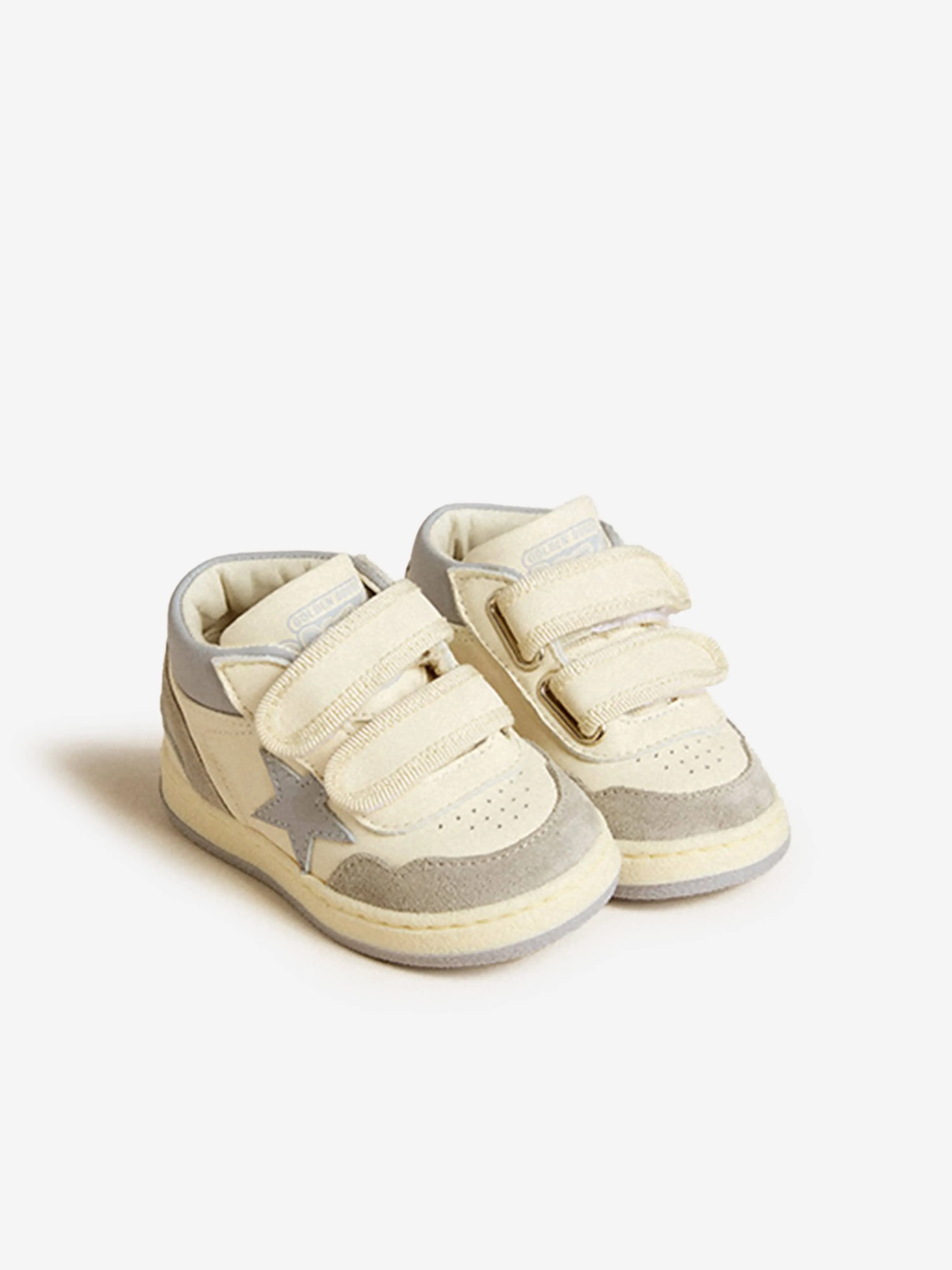 Baskets en cuir pour garçons June Basket en blanc