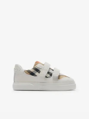 Chaussures de sport Burberry Baby Check en blanc