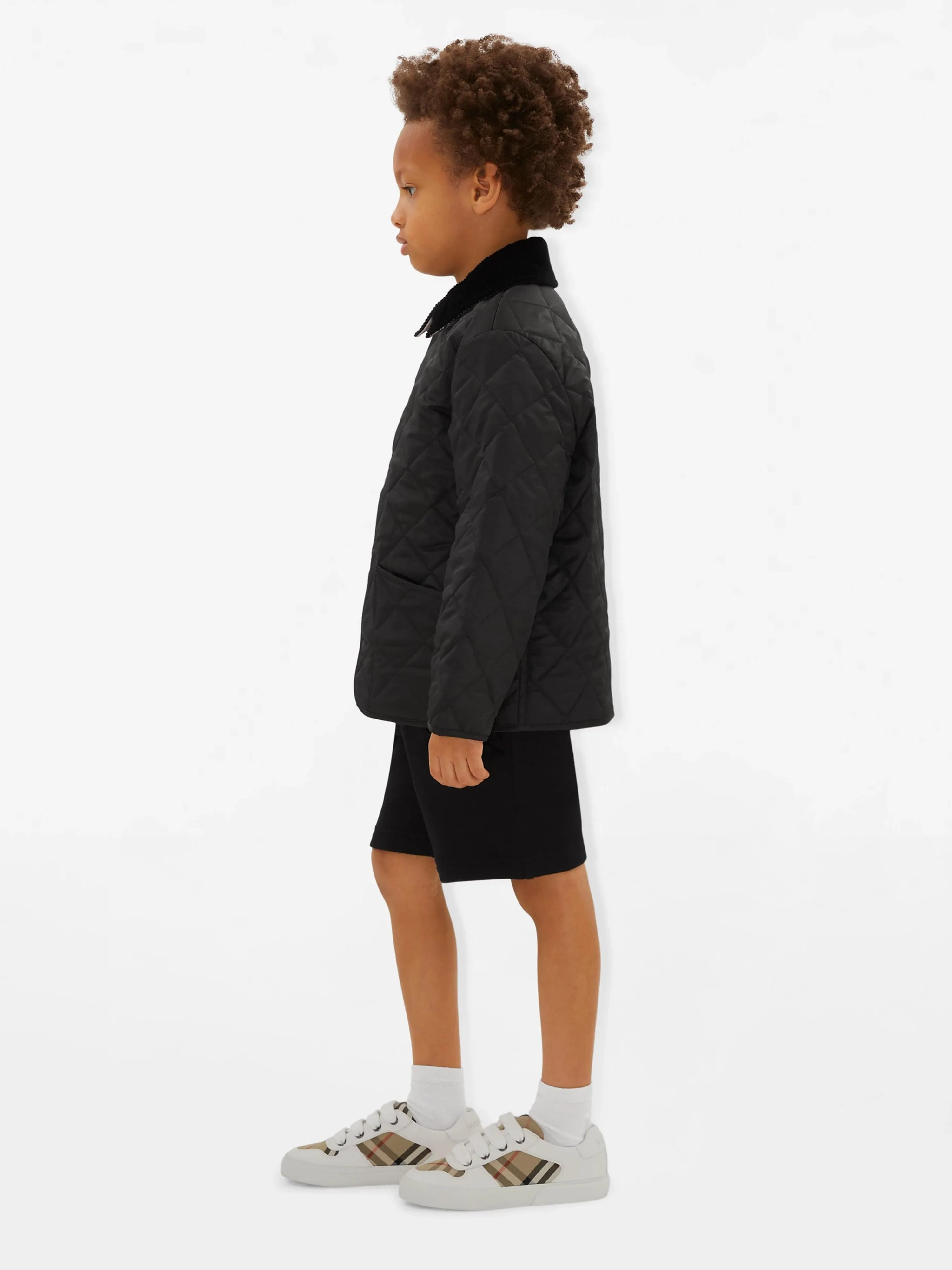 Baskets Burberry Kids Noah à lacets à carreaux blanches