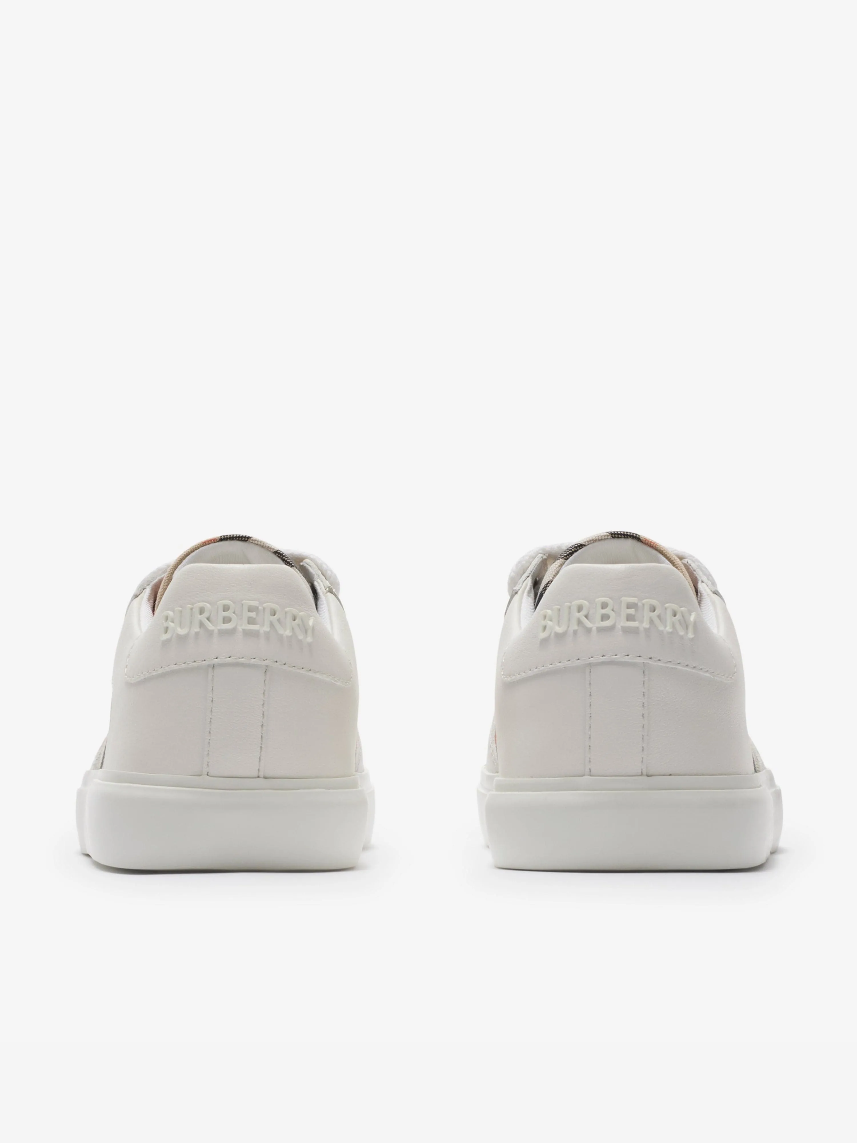 Baskets Burberry Kids Noah à lacets à carreaux blanches