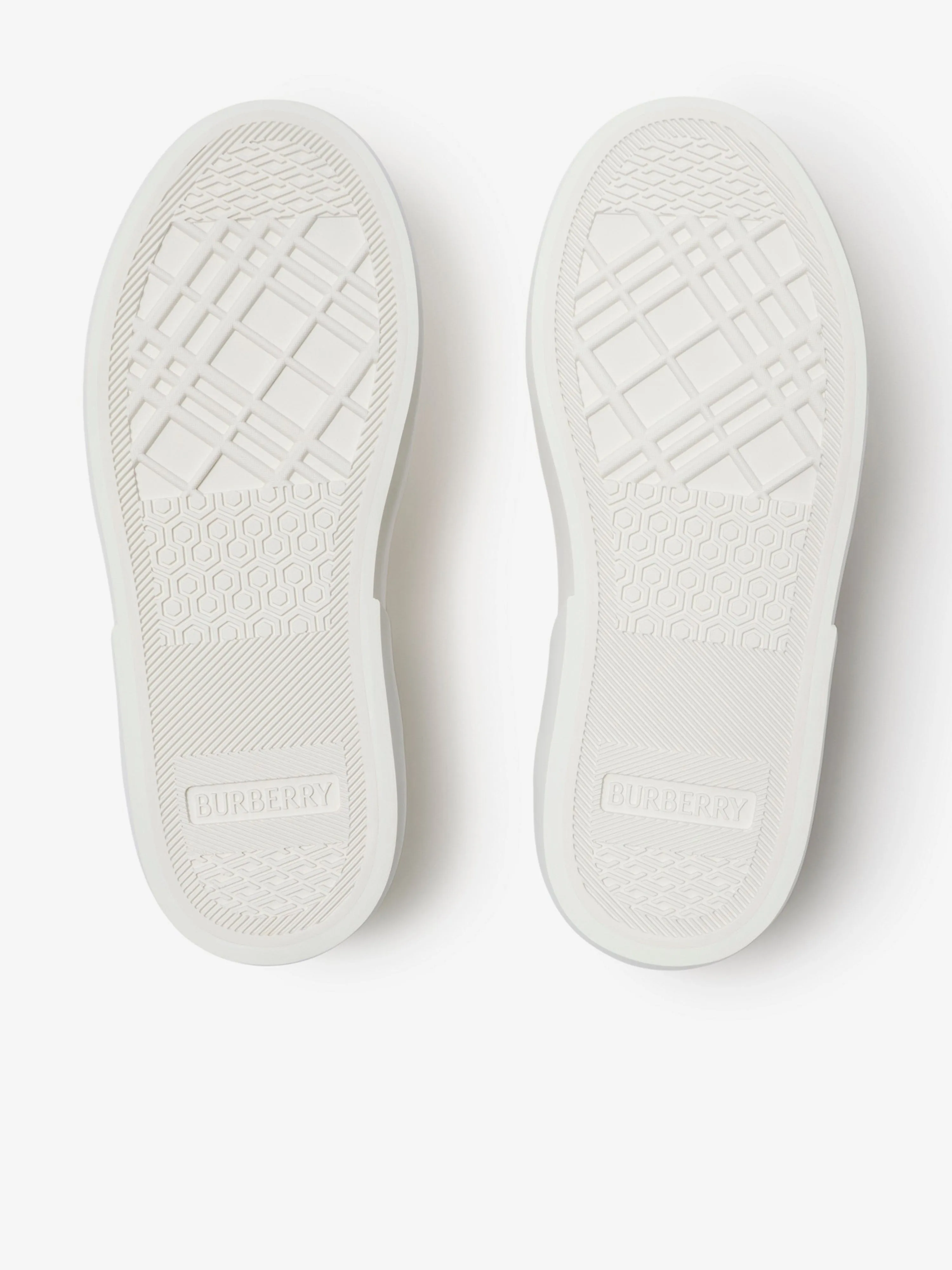 Chaussures de sport à lacets Burberry Kids Noah à carreaux en blanc