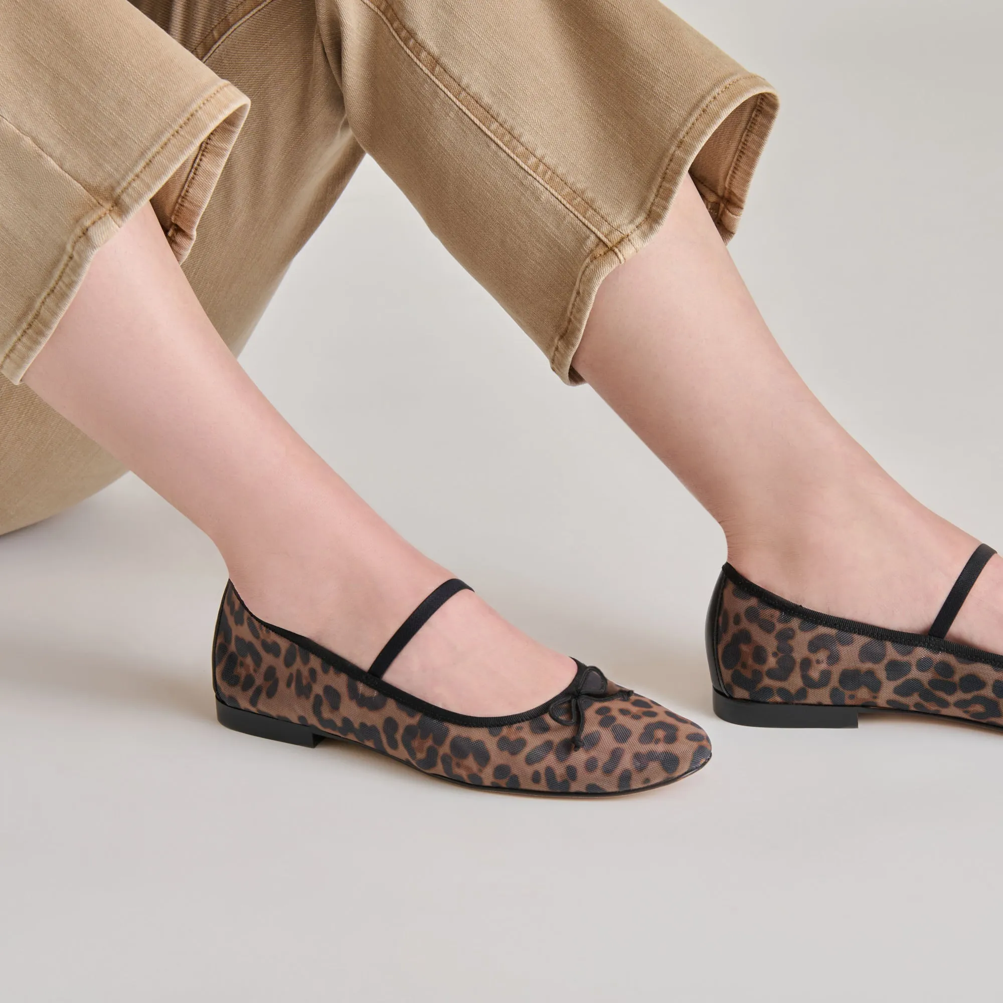 CADEL BALLET FLATS DK MESH LÉOPARD