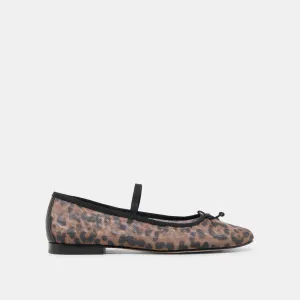 CADEL BALLET FLATS DK MESH LÉOPARD