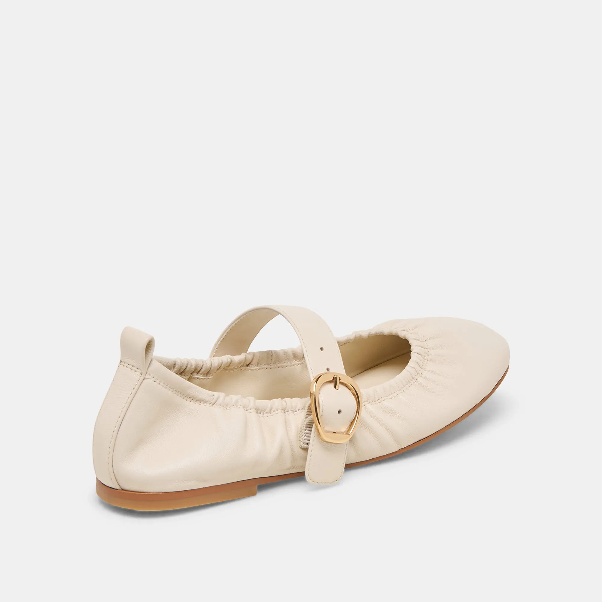 CAELY BALLET FLATS EN CUIR BONE