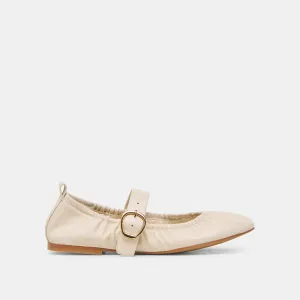 CAELY BALLET FLATS EN CUIR BONE