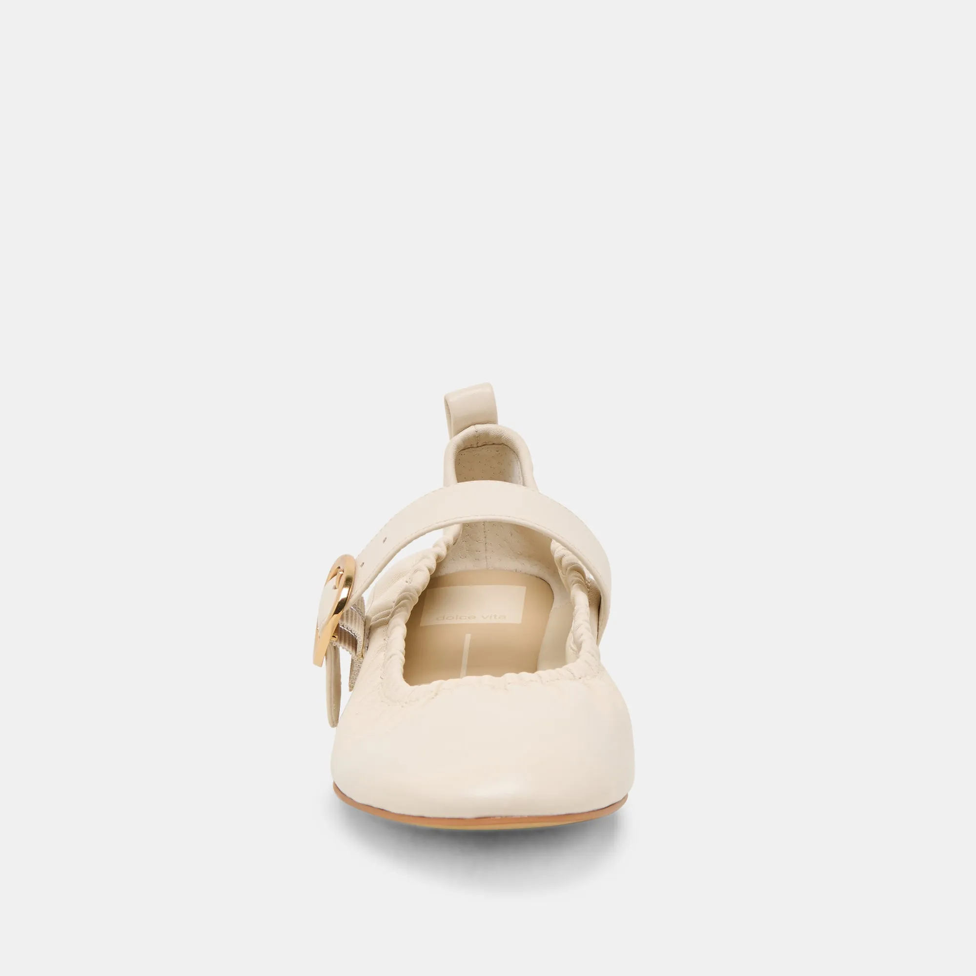 CAELY BALLET FLATS EN CUIR BONE