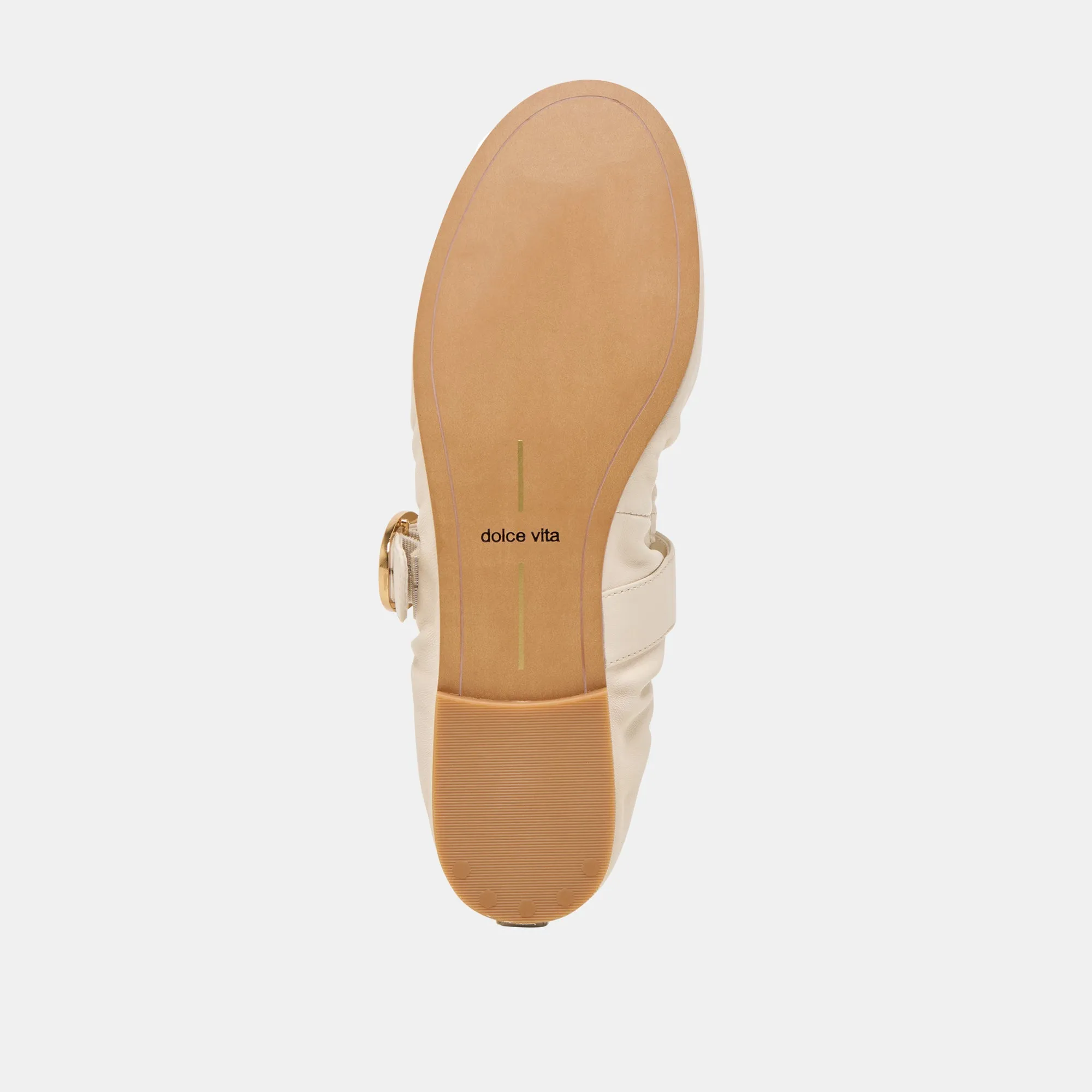CAELY BALLET FLATS EN CUIR BONE