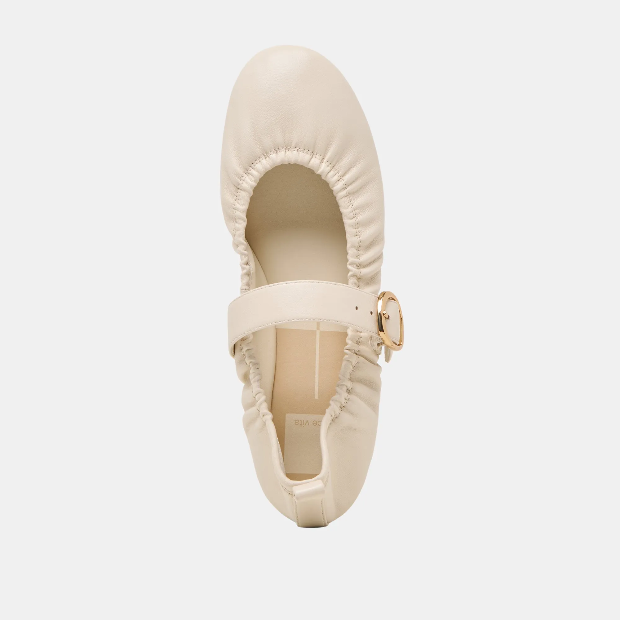 CAELY BALLET FLATS EN CUIR BONE