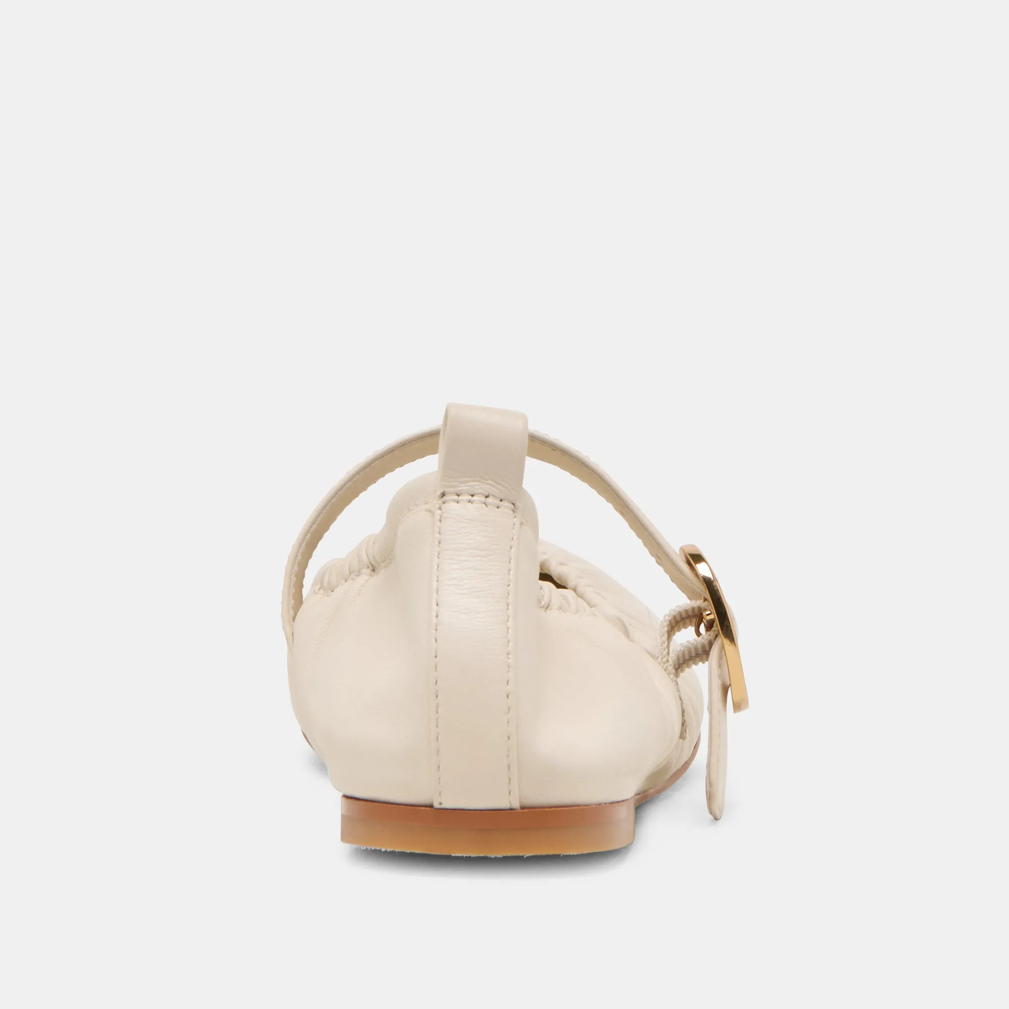 CAELY BALLET FLATS EN CUIR BONE