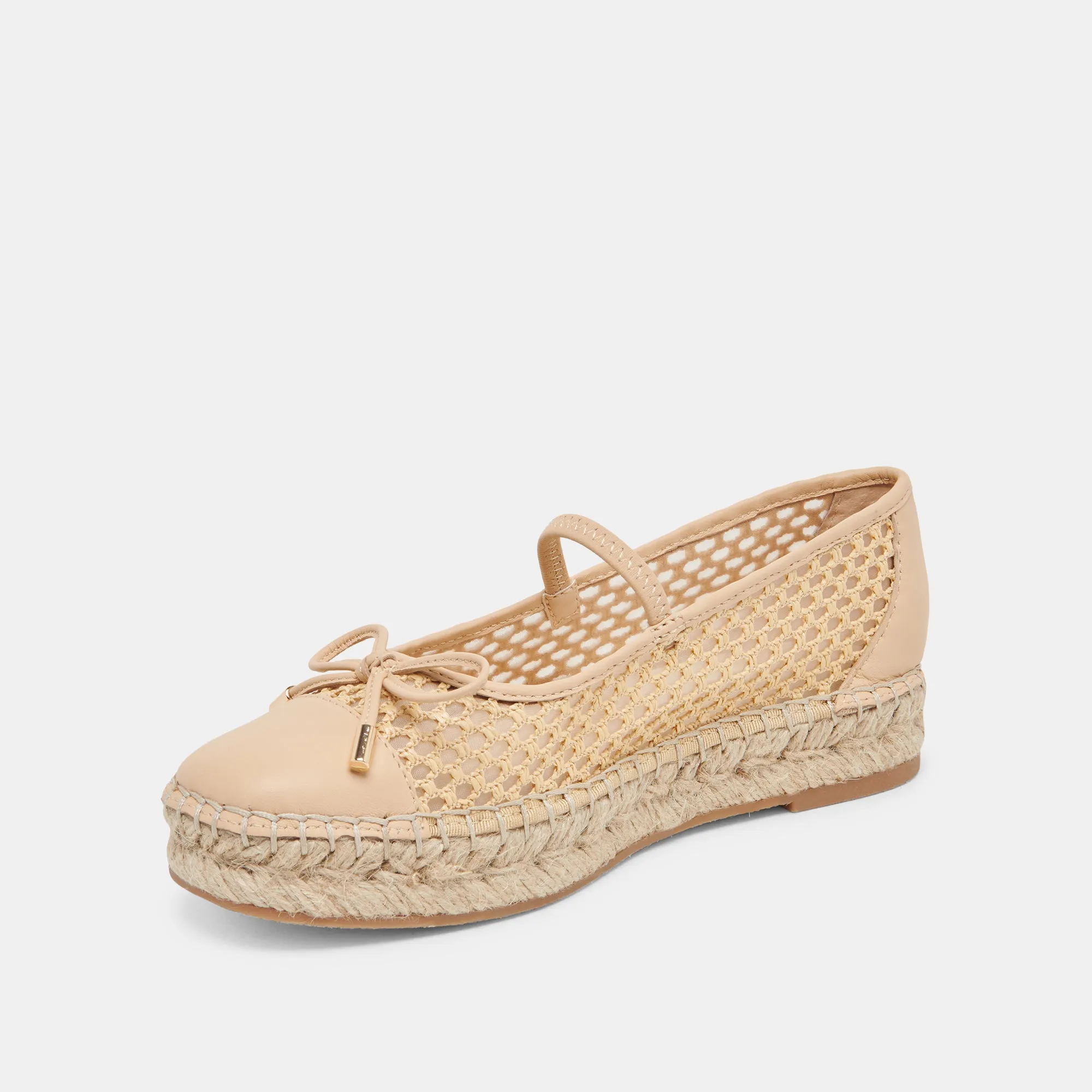 CAMBRE BALLET FLATS LT NATURAL TISSÉ MAILLE