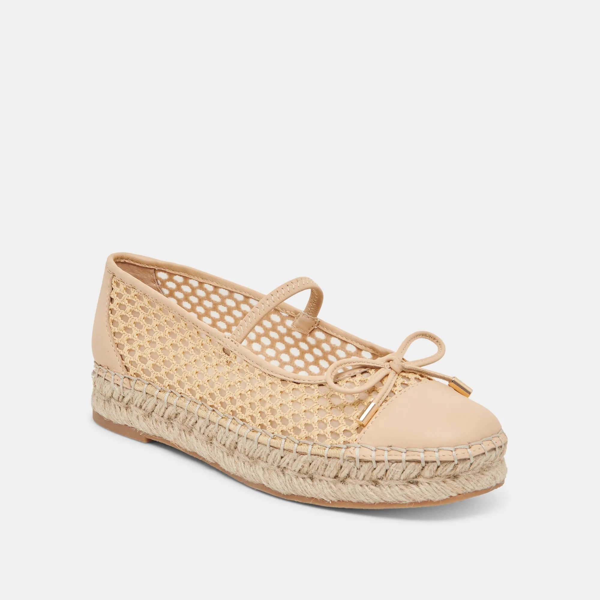 CAMBRE BALLET FLATS LT NATURAL TISSÉ MAILLE