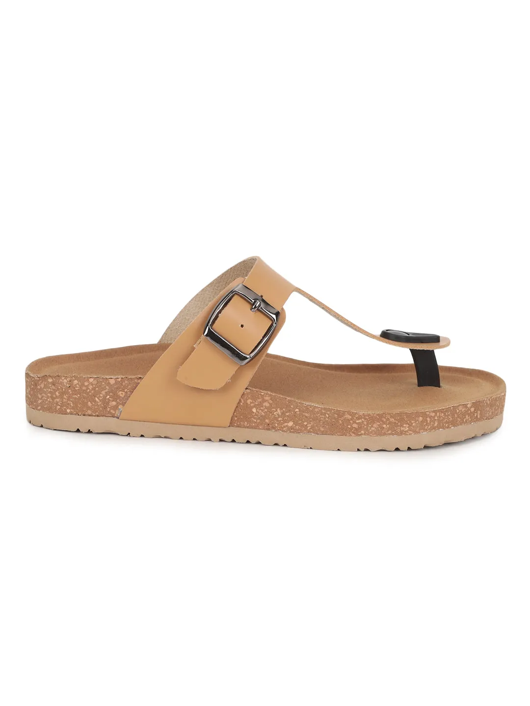 Ballerines à semelle intérieure en liège et latex Camel (TC-070202-CML)
