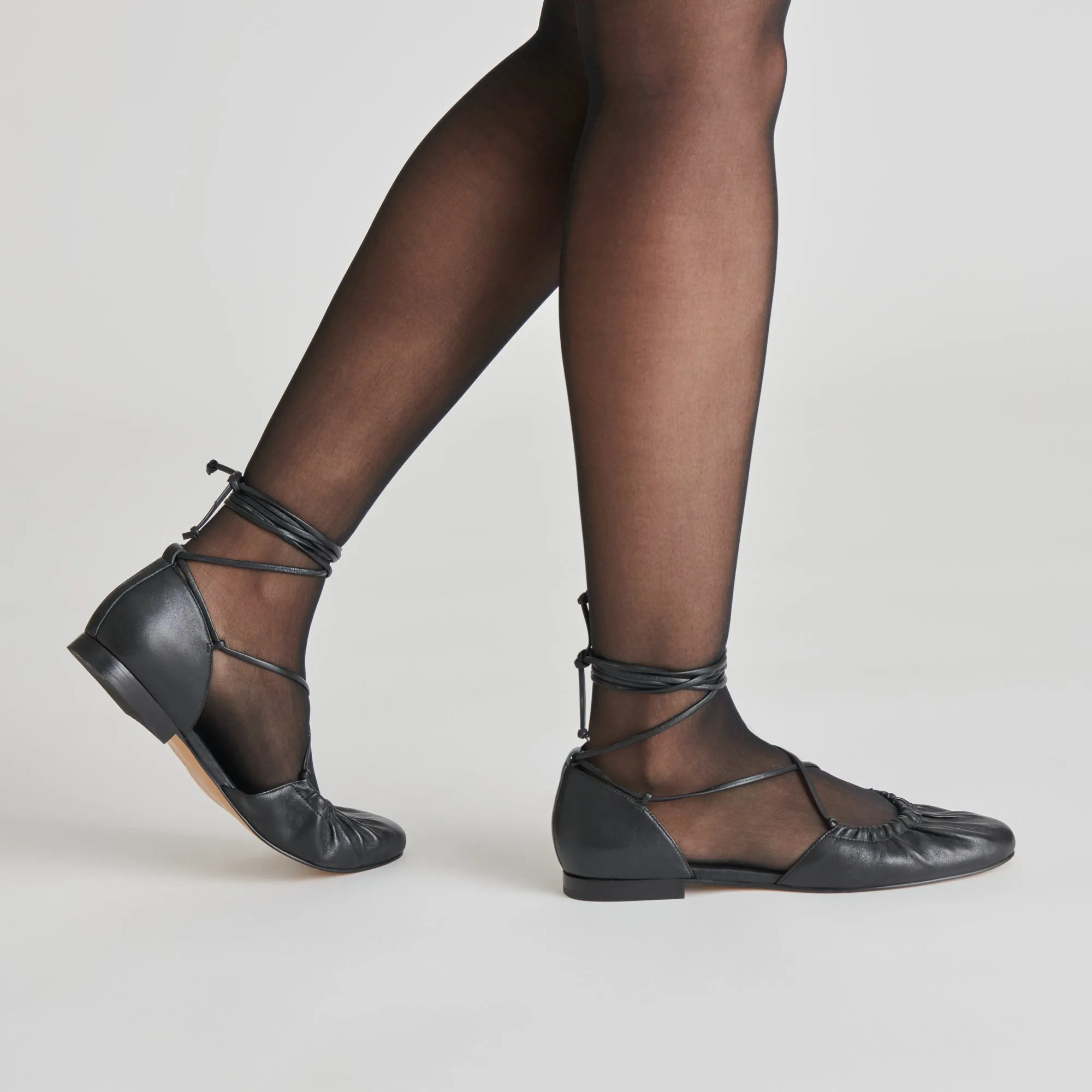 BALLERINES CANCUN EN CUIR NOIR