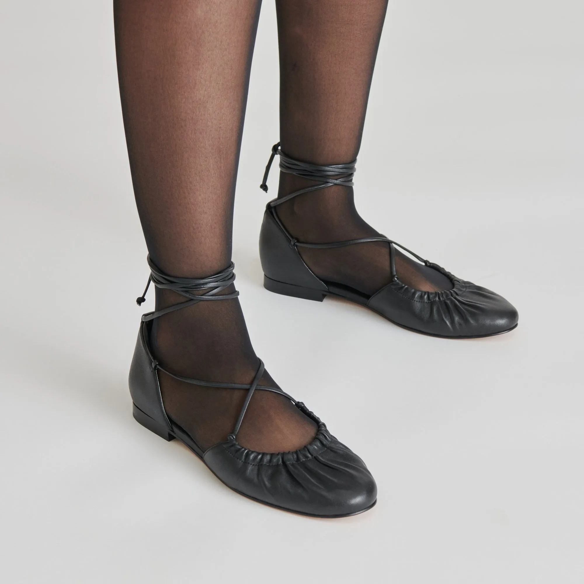BALLERINES CANCUN EN CUIR NOIR