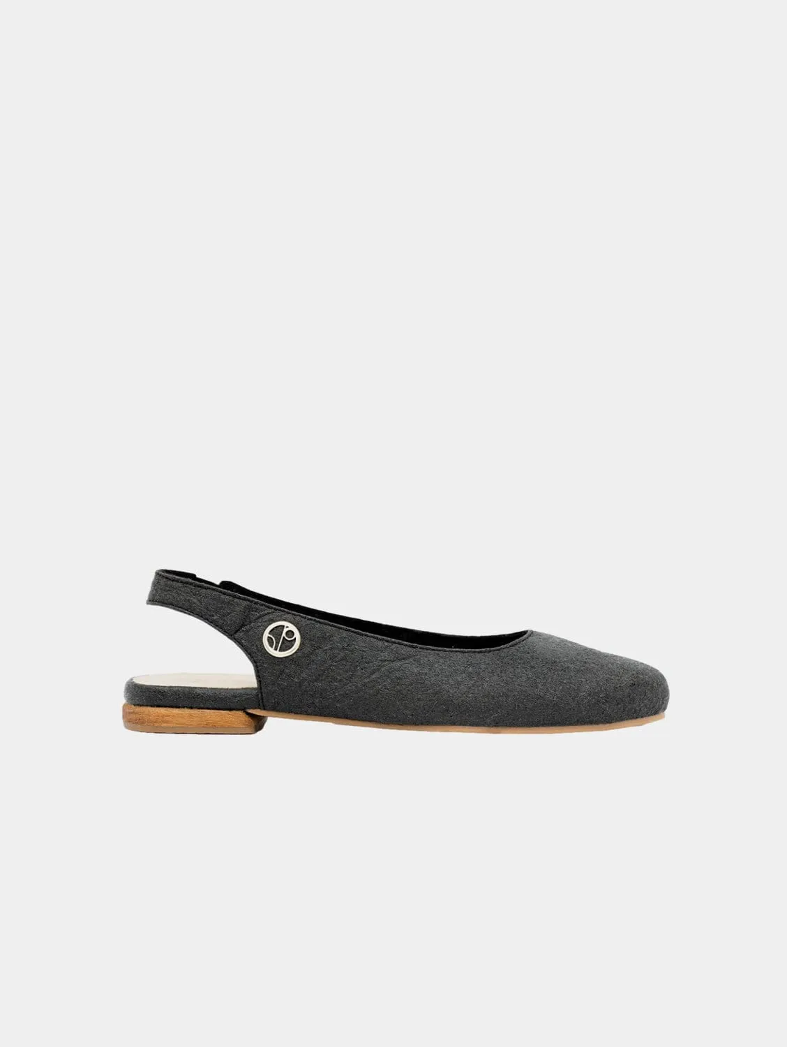 Escarpins Sling Back en Simili-Cuir Végétal Piñatex® Cannes | Charbon