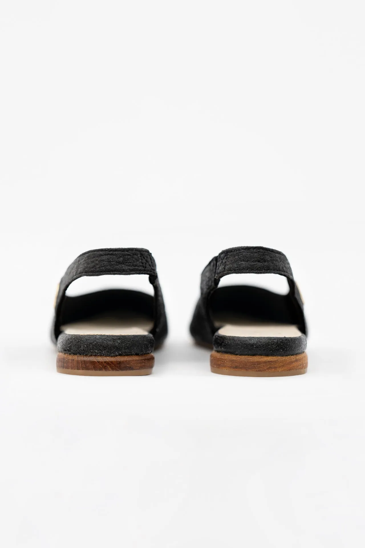 Escarpins Sling Back en Simili-Cuir Végétal Piñatex® Cannes | Charbon