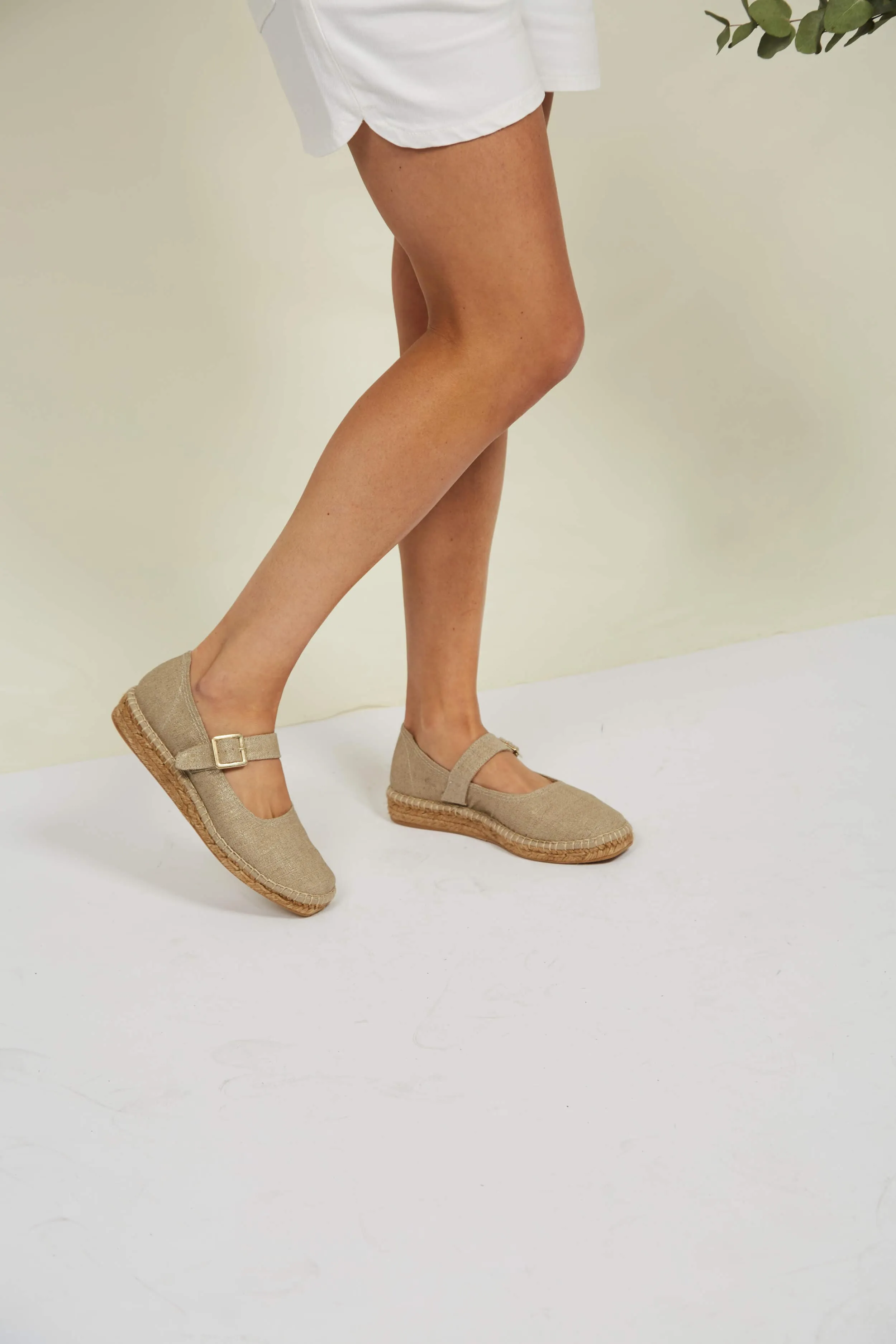 Chinchon Vegan Éco-Suede & Jute Ballerines | Lin Naturel