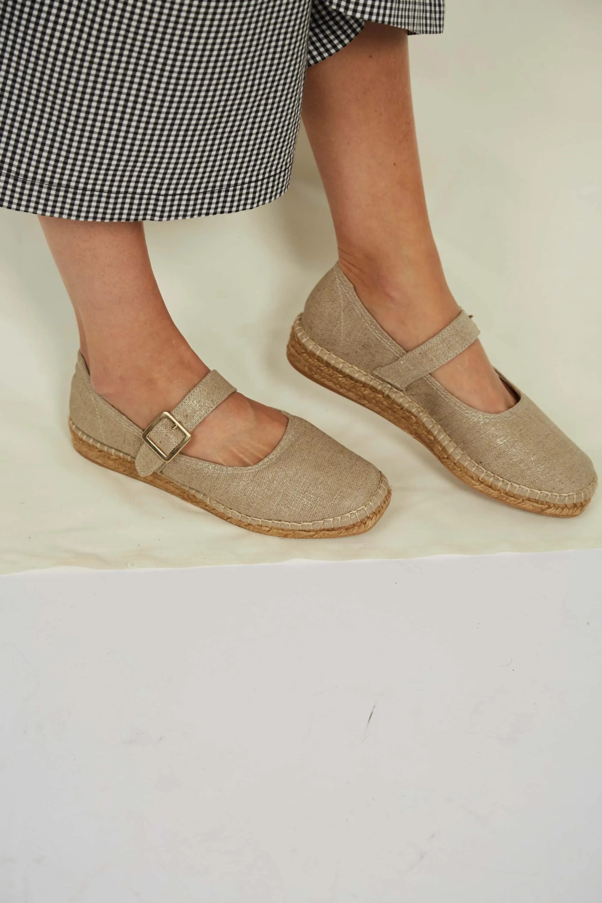 Chinchon Vegan Éco-Suede & Jute Ballerines | Lin Naturel