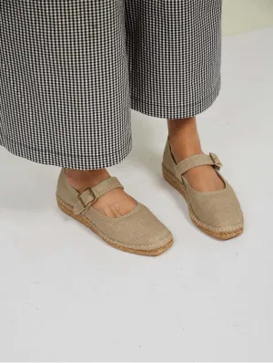 Chinchon Vegan Éco-Suede & Jute Ballerines | Lin Naturel